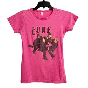 VTG The Cure Band 2008 Tour Pink Short Sleeve Fitted T-shirt Top Women’s Small